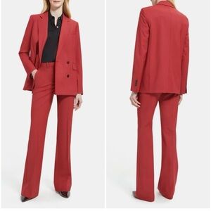THEORY Crimson Melange Wool Double Breasted Suit Size 4 will sell separately